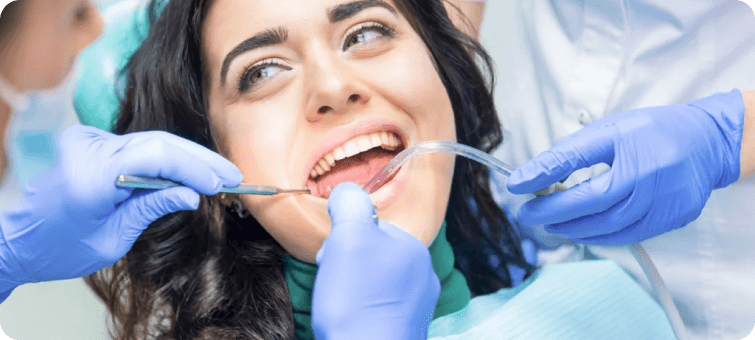 Dental patient receiving treatment